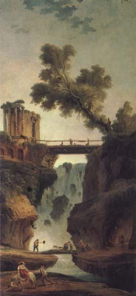 ROBERT, Hubert Landscape with Waterfall Sweden oil painting art